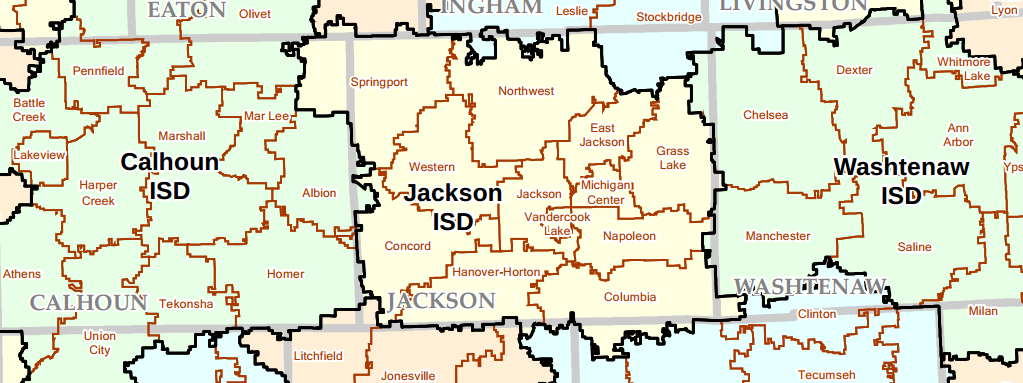 Jackson county MI School District map - Production RealtyProduction Realty